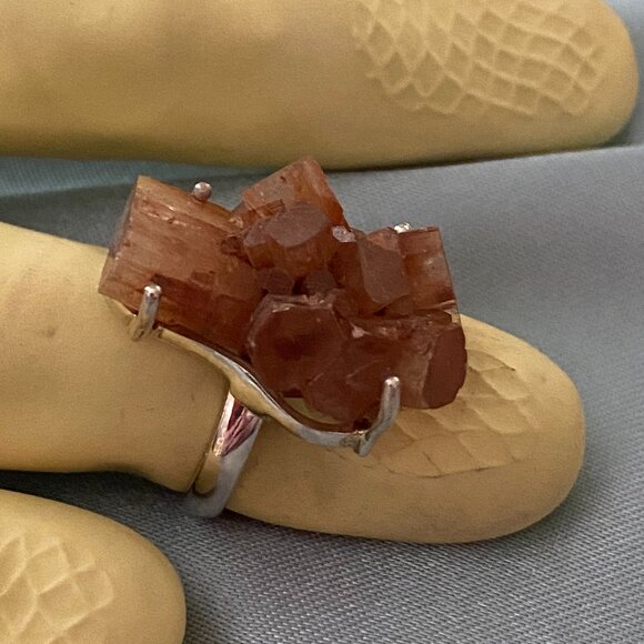 Argonite Crystal Ring set in Sterling Silver, 925. - Picture 2 of 6